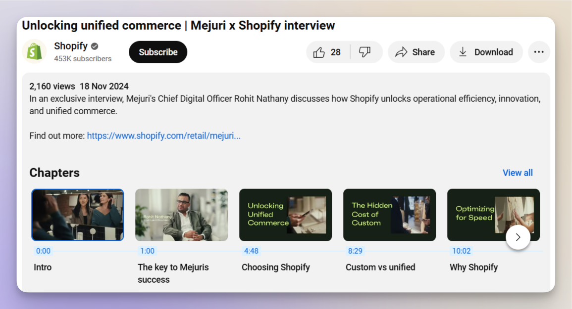 youtube video segmentation example