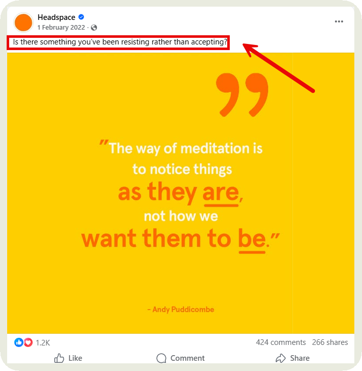 headspace post example